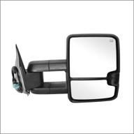 2002-2007 silverado sierra towing mirrors replacement - heated, smoke signal, black (pair set) logo