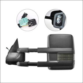 img 1 attached to 2002-2007 SILVERADO SIERRA Towing Mirrors Replacement - Heated, Smoke Signal, Black (Pair Set)