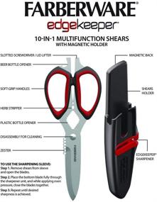 img 3 attached to 🔪 Farberware 10-N-1 Multi-Purpose Kitchen Shear 9" Black/Red - Versatile and Efficient Tool for Every Culinary Need