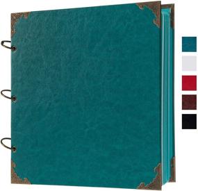 img 4 attached to 📸 12 x 12 Inch Large Leather Hardcover 80 Pages Scrapbook Photo Album DIY with Blank Craft Paper, Ideal for Wedding Anniversary, Family Photos. (Blue)