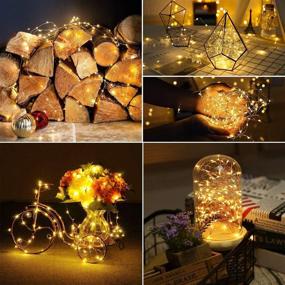 img 2 attached to Solar Powered String Lights - Outdoor Garden Party Decorations, 10 Strands 200 LEDs Solar Fairy Lights Waterproof Copper Wire Solar Lights for Christmas, Halloween, Home