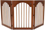 🐾 premium universal free standing pet gate with wood insert & cherry stain – ideal for all pets! logo