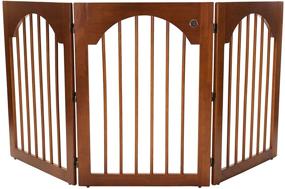 img 1 attached to 🐾 Premium Universal Free Standing Pet Gate with Wood Insert & Cherry Stain – Ideal for All Pets!