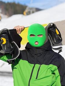 img 1 attached to Winter Balaclava Ski Mask: Full Face Cover for Outdoor Sports - 4 Pieces, Warm Knit, Men & Women