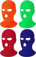 winter balaclava ski mask: full face cover for outdoor sports - 4 pieces, warm knit, men & women logo