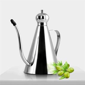 img 3 attached to WUWEOT 34OZ Stainless Steel Olive Oil Dispenser - Oil Bottle Storage Container for Vinegar, Soy Sauce - Drip Free Pouring for Kitchen Cooking, BBQ