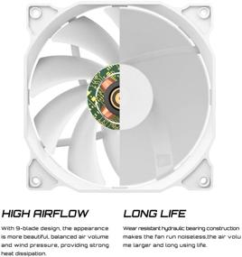 img 1 attached to Enhance PC Cooling with uphere 120mm White Case Fan - Long Life 3-Pack (12WT3-3)