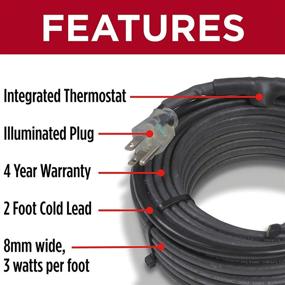 img 2 attached to 🔥 Heat Cable for Pipe Freeze Protection: 30 Feet with Built-in Thermostat, High-Temp Installation Tape, Heavy-Duty & Self-Regulating - 120 Volt