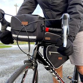 img 2 attached to 🚴 Kulie 2L UrbanTourist Bicycle Bag - Bike Handlebar Stem Bag with Small Pouch - Standout Style, Simple and Reliable - Universal Strap Mount - Waterproof and Hand Contoured Firm Body - Removable Strap Converts to Crossbody