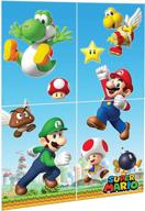 🎉 amscan 671174 super mario birthday scene setter with photo props kit - 4 pcs, blue - enhanced for seo logo