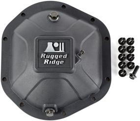 img 3 attached to 🏔️ Прочная защита Rugged Ridge 16595.12 Boulder из алюминия для дифференциала Dana 44 - Черный - Превосходная производительность и надежность