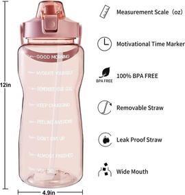 img 3 attached to 💦 EYQ Half Gallon Water Bottle with Time Marker and Motivational Quote - Stay Hydrated in Style with Carry Strap and Leak-Proof Design!