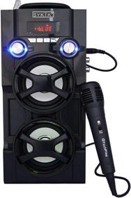 img 2 attached to 🎤 Sykik SP966BT: Bluetooth Karaoke PA System with Rechargeable Battery, Color Changing LED Lights, FM/SD/USB/AUX Ports - Remote Control Included
