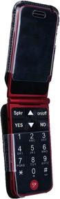 img 1 attached to Fitted Leather Case for Alcatel GreatCall Jitterbug Flip Phone for Seniors, Enhanced with Rotating Belt Clip, Screen & Keypad Protection, Ensures Secure Fit (Red)