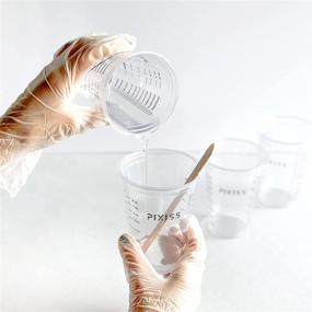 img 3 attached to 🔬 Resin Measuring Cups - Pixiss Pack of 20 10oz Clear Plastic Measuring Cup for Epoxy Resin, Stain, Paint Mixing - Reusable Half Pint Multipurpose Mixing Cups for Cooking, Baking, and More