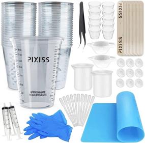 img 4 attached to 🔬 Resin Measuring Cups - Pixiss Pack of 20 10oz Clear Plastic Measuring Cup for Epoxy Resin, Stain, Paint Mixing - Reusable Half Pint Multipurpose Mixing Cups for Cooking, Baking, and More