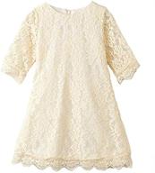 👗 girls vintage lace flower dress - boho party princess dress with 3/4 sleeves logo