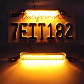 img 1 attached to 🚗 LivTee Amber LED License Plate Lights: Enhance Your Vehicle's Appearance and Safety with an Extremely Bright License Plate Frame Lamp