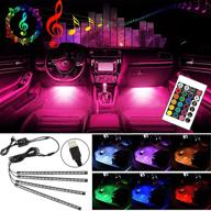 🚗 myfamirea car led strip light: 4pcs 72 led multicolor music atmosphere lights with sound active function and wireless remote control logo
