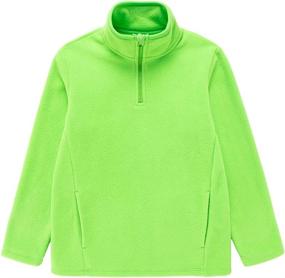 img 4 attached to 🧥 Stay Warm and Stylish with UNACOO Half Zip Standing Collar Fleece Jackets & Coats for Boys