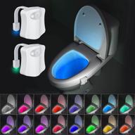 beanlieve 16-color toilet night light - 2 pack with automatic motion activated detection for washroom, led bathroom gadgets fit for any toilet (white) логотип