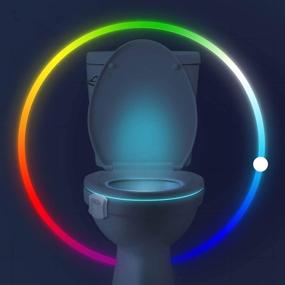 img 2 attached to Beanlieve 16-Color Toilet Night Light - 2 Pack with Automatic Motion Activated Detection for Washroom, LED Bathroom Gadgets Fit for Any Toilet (White)