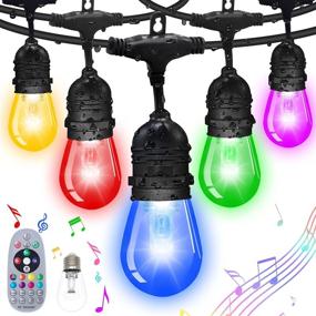 img 4 attached to Enhance Your Outdoor Ambiance with FMIX 24FTS Color Changing String Lights - Remote Control, Weatherproof, Shatterproof, Auto Flash, Music Sync, Connectable - Perfect for Patio, Cafe