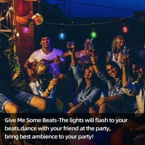 img 3 attached to Enhance Your Outdoor Ambiance with FMIX 24FTS Color Changing String Lights - Remote Control, Weatherproof, Shatterproof, Auto Flash, Music Sync, Connectable - Perfect for Patio, Cafe