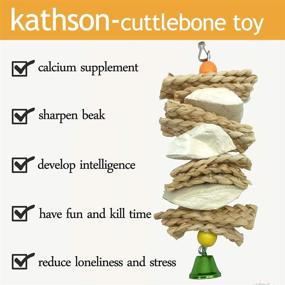 img 3 attached to 🦜 kathson Cuttlebone and Lava Blocks for Parakeet Beak Care – Natural Mineral Chew Toys and Teeth Trimming Stones for Cockatiels, Parrots, Budgies, Conures, and African Gray (2 Pack)