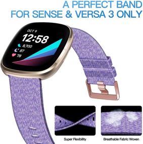 img 3 attached to KIMILAR Woven Band Compatible With Fitbit Versa 3 / Fitbit Sense Bands Wellness & Relaxation for App-Enabled Activity Trackers