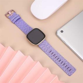 img 1 attached to KIMILAR Woven Band Compatible With Fitbit Versa 3 / Fitbit Sense Bands Wellness & Relaxation for App-Enabled Activity Trackers