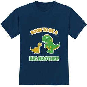 img 4 attached to 🦖 Raptor Dinosaur Kids T-Shirt with Stickers - Perfect Present for Soon-to-Be Big Brothers!