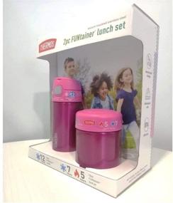 img 2 attached to Kids Thermos FUNtainer Lunch Set - BPA 🎒 Free, Dishwasher Safe, 2 PC (Pink, 2 PC Set)