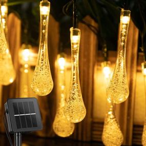 img 4 attached to 🌟 25.7 Feet Outdoor Solar String Lights: 40 LED Water Drop Fairy Crystal Lights - Waterproof & 8 Modes for Patio, Garden, Yard, Tree, Wedding Party Decor - Warm White