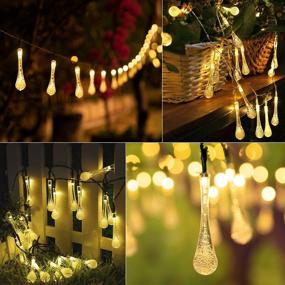 img 1 attached to 🌟 25.7 Feet Outdoor Solar String Lights: 40 LED Water Drop Fairy Crystal Lights - Waterproof & 8 Modes for Patio, Garden, Yard, Tree, Wedding Party Decor - Warm White