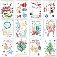 christmas plastic painting stencils: 12 sheets set for diary, scrapbook, and diy craft projects logo