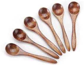 img 4 attached to 🥄 Set of 6 Small Wooden Spoons - Sevensun 6pcs Teaspoons for Cooking Condiments, Serving and Daily Use - Mini Honey Spoon