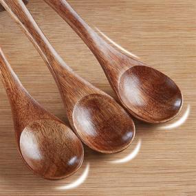 img 2 attached to 🥄 Set of 6 Small Wooden Spoons - Sevensun 6pcs Teaspoons for Cooking Condiments, Serving and Daily Use - Mini Honey Spoon