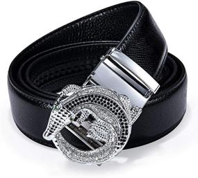 img 3 attached to 💼 Exquisite and Stylish Rhinestone Men's Belt with Automatic Adjustable Buckle – Perfect Business Accessory