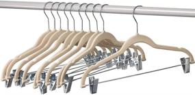 img 4 attached to Home-it 10-Pack Velvet Hangers with Clips - IVORY Skirt Hangers - Clothes Hanger for Pants - Ultra Thin No Slip