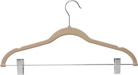 img 3 attached to Home-it 10-Pack Velvet Hangers with Clips - IVORY Skirt Hangers - Clothes Hanger for Pants - Ultra Thin No Slip