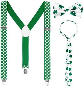 img 4 attached to Shamrock Suspenders Necktie 🍀 Holiday by Whaline: Enhanced for SEO