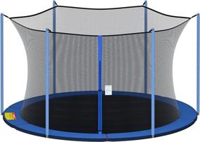 img 4 attached to Cliselda Trampoline Replacement Safety Enclosure Net - Breathable & Weather-Resistant - 12ft to 15ft Sizes - Compatible with 6-8 Pole Round Frames - Adjustable Straps - Net Only