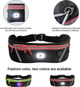 img 2 attached to 👜 Stylish Women's Black Fanny Pack with 4-Zipper Pockets and Warning Light - Ideal for Running, Hiking, Travel, Dog Walking, Outdoors Sport, Fishing - Waist Pack Bag by KOCVUIAN