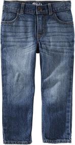 img 3 attached to 👖 Boys' Clothing: Natural Indigo Straight Jeans for Toddlers