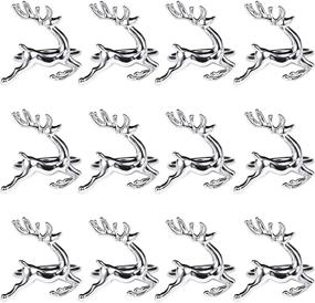 img 4 attached to 🎄 ZeeDix Set of 12 Silver Elk Christmas Napkin Rings for Dining Table Setting - Rustic Dinner Tables Setting Decor for Wedding Receptions, Christmas, Thanksgiving Holiday Party Dinner Parties