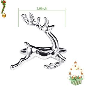 img 2 attached to 🎄 ZeeDix Set of 12 Silver Elk Christmas Napkin Rings for Dining Table Setting - Rustic Dinner Tables Setting Decor for Wedding Receptions, Christmas, Thanksgiving Holiday Party Dinner Parties