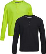 bass creek outfitters boys' t-shirt - pack of 2 long sleeve thermal henley tees (size: 8-18) логотип