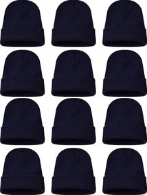 img 4 attached to 🧢 Zhanmai Knit Hat Beanie Hats: 12 Cozy Pieces for Warmth and Style, Ideal for Adults and Kids