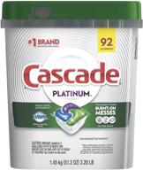 🌟 get sparkling clean dishes with cascade platinum dishwasher detergent - 16x strength, dawn grease fighting power, fresh scent (92 count) logo